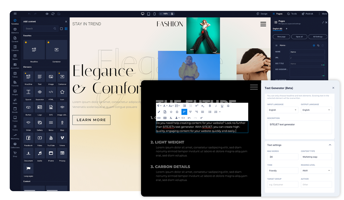 Crea contenuti senza sforzo